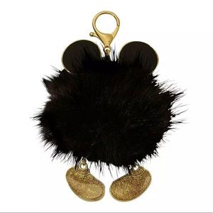 Disney Mickey Mouse Pom Pom Fuzzy Bag Charm Keychain